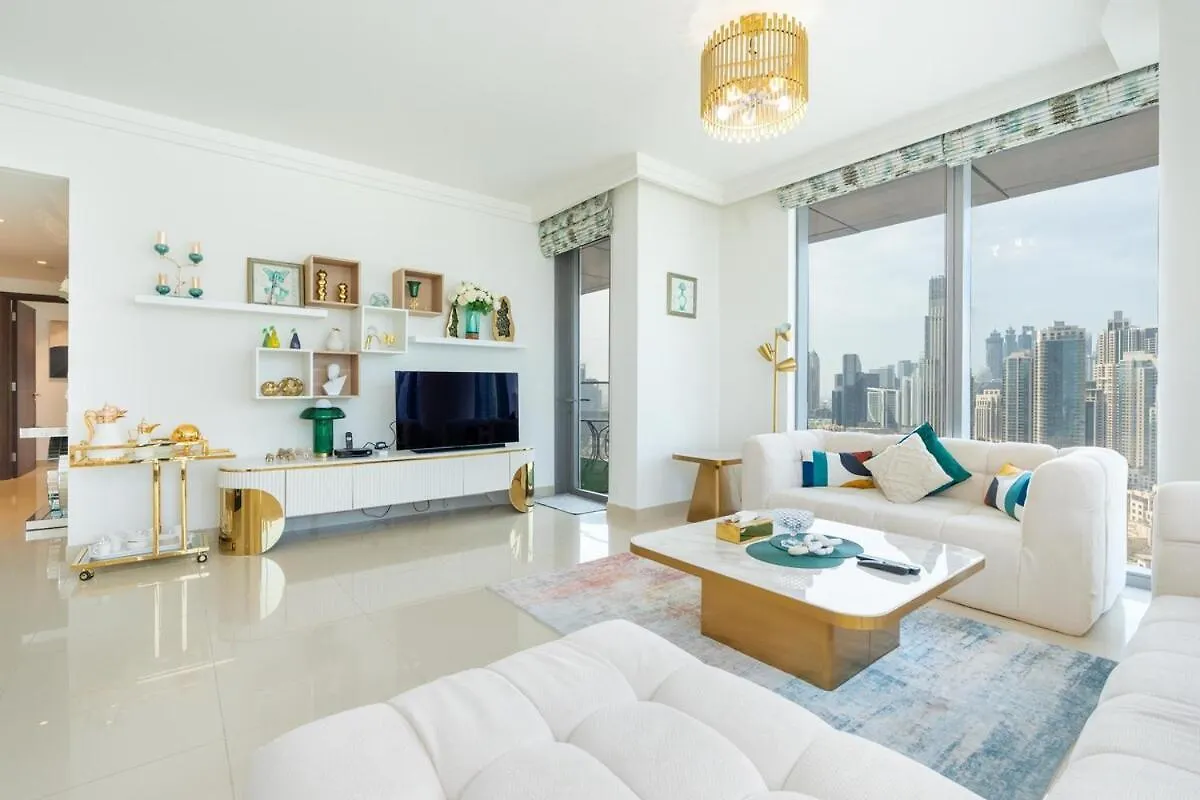 King 2Br With Burj Khalifa View In Boulevard Point Dubai Apartment